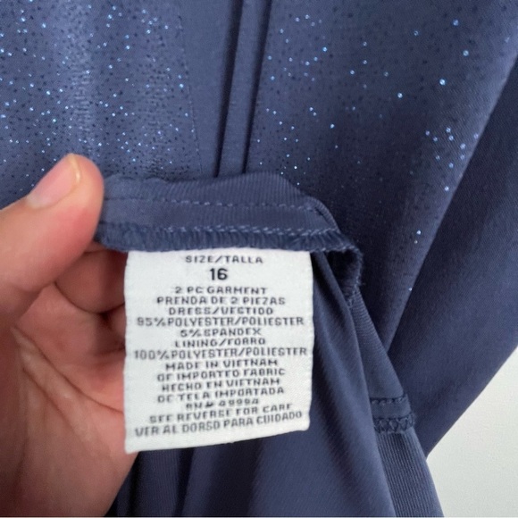 R & M Richards Sleeveless Square Neckline Dress Sparkly Stretchy Women’s Size 16 - Picture 7 of 13